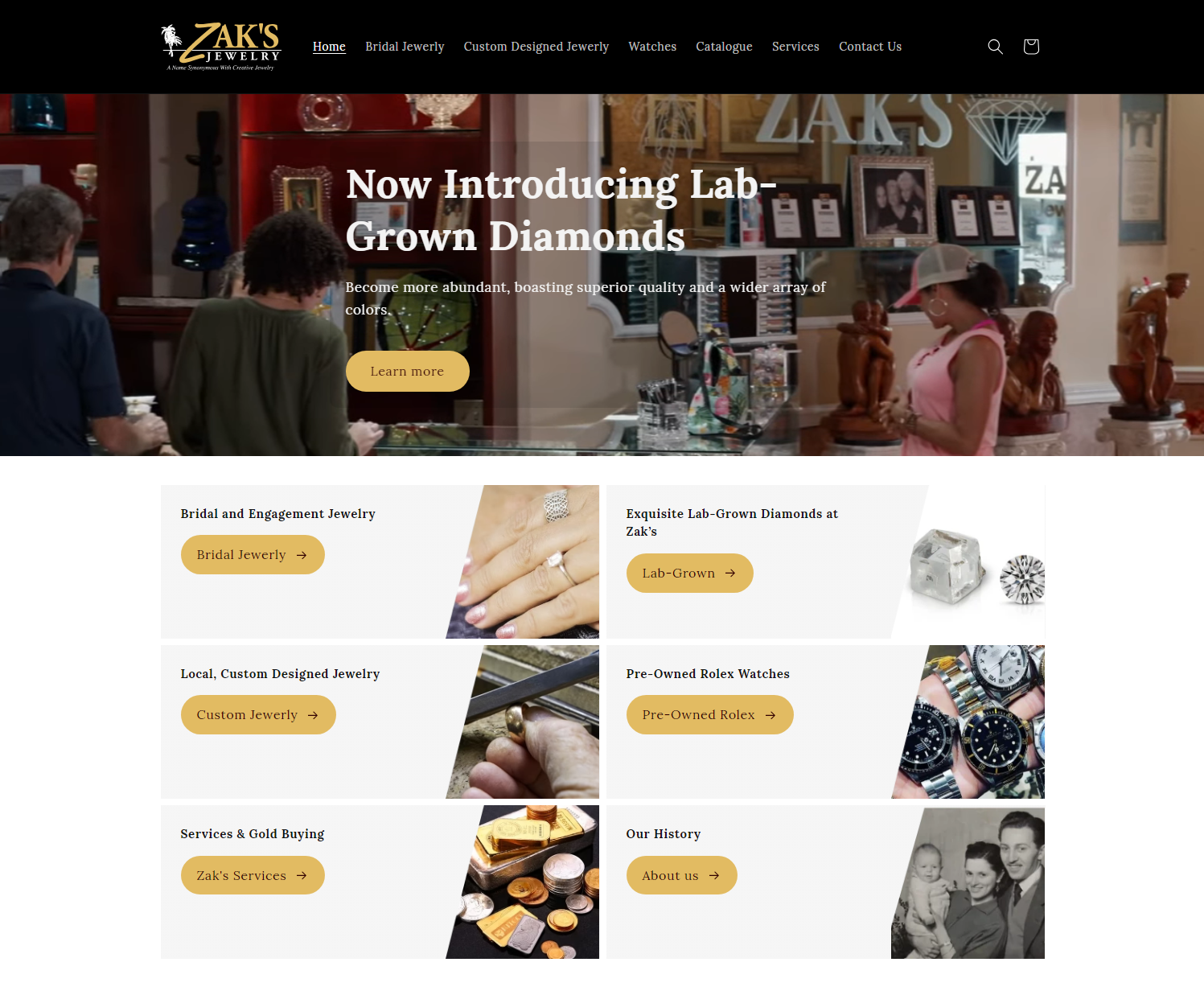 Zak's Jewlery Ecommerce Website